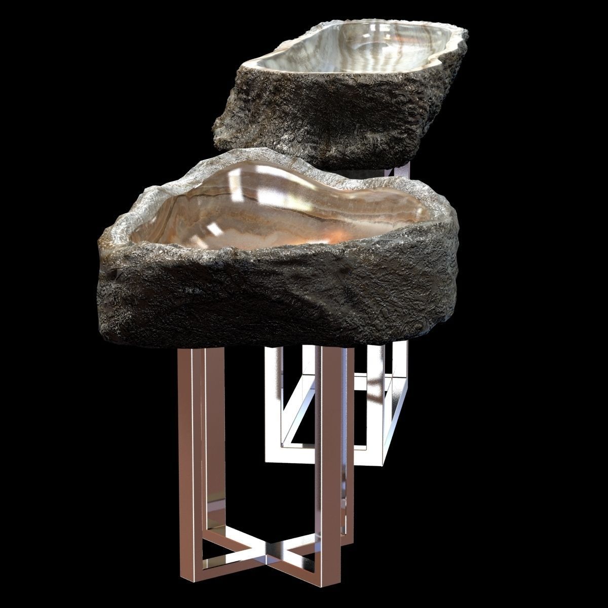 Onyx Basin Stainless Steel Base 3D model_3