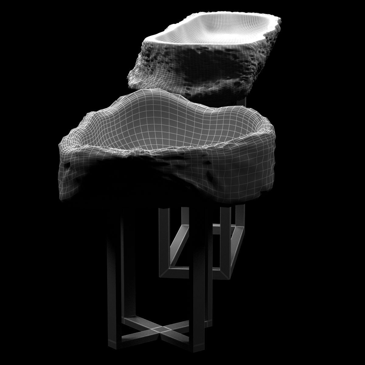 Onyx Basin Stainless Steel Base 3D model_7