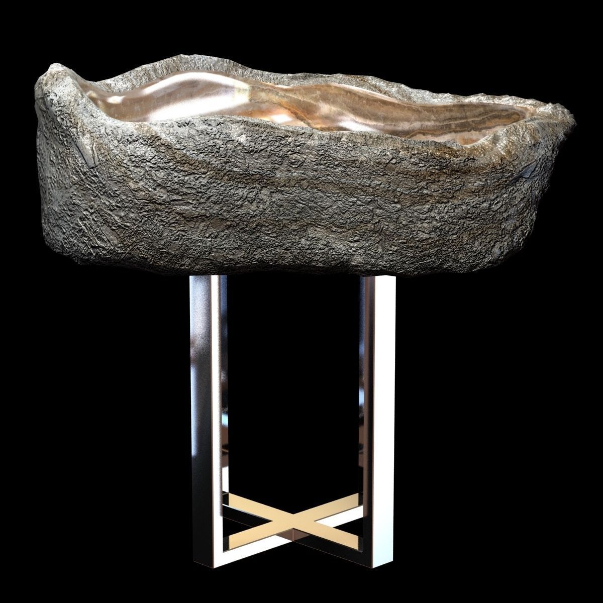 Onyx Basin Stainless Steel Base 3D model_4