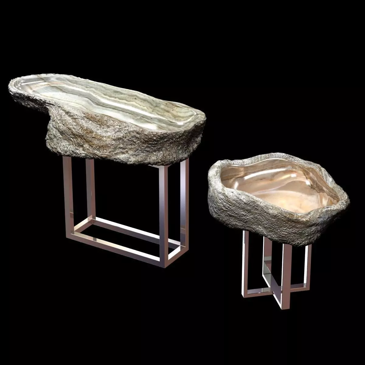 Onyx Basin Stainless Steel Base 3D model_0