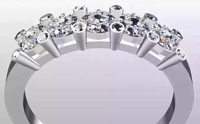 Engagement ring with gems