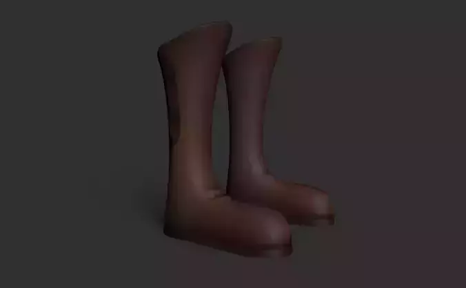 Leather Boots - Cowboy - Farmer - Pirates Low-poly 3D model