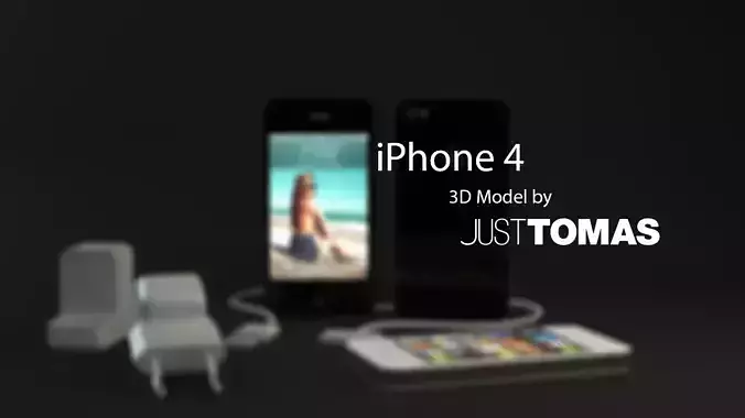 iPhone 4 phone charger with 3D model