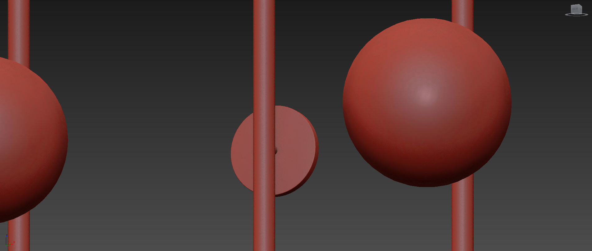 Nordic Creative Glass Ball Wall Lamp 3D model_2