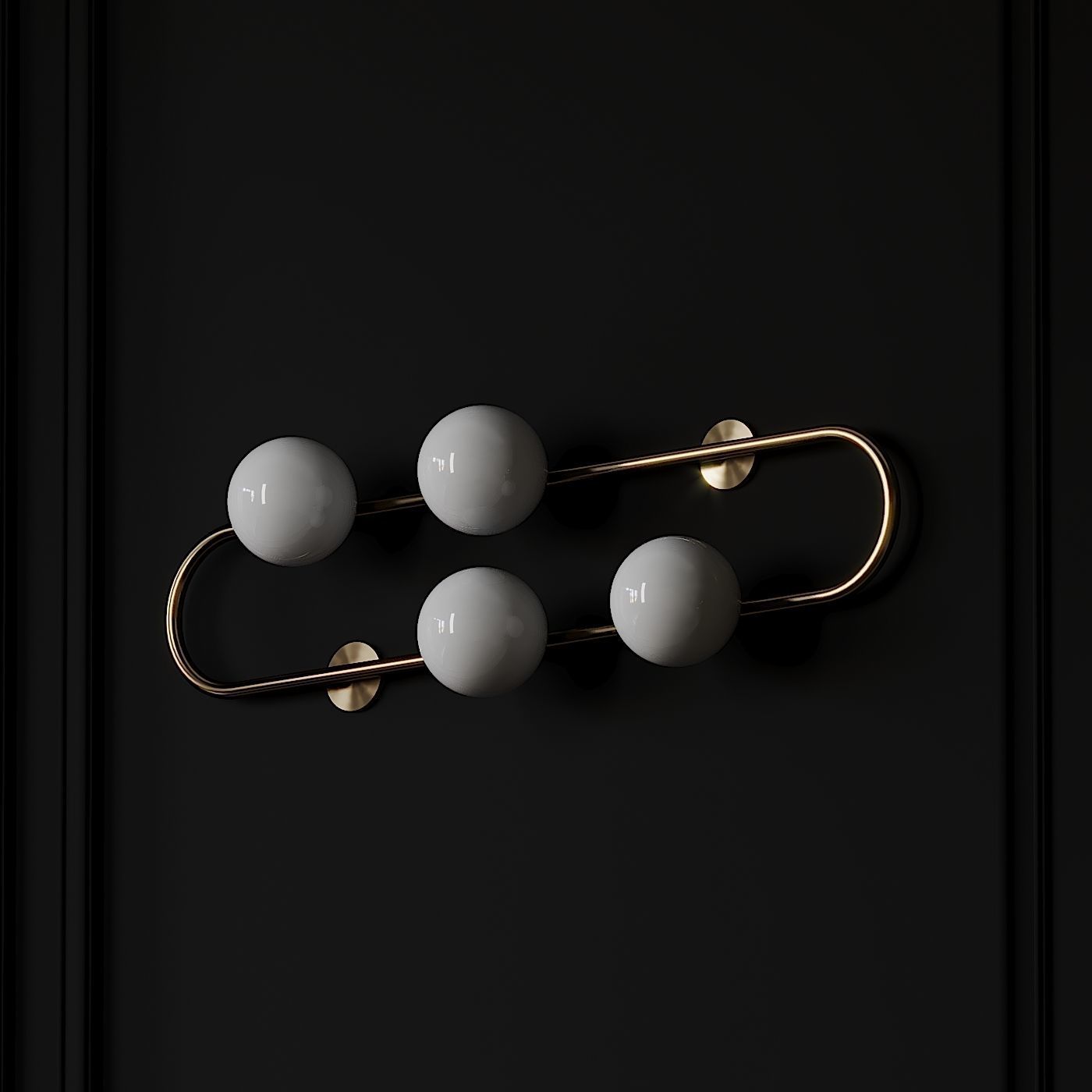 Nordic Creative Glass Ball Wall Lamp 3D model_5