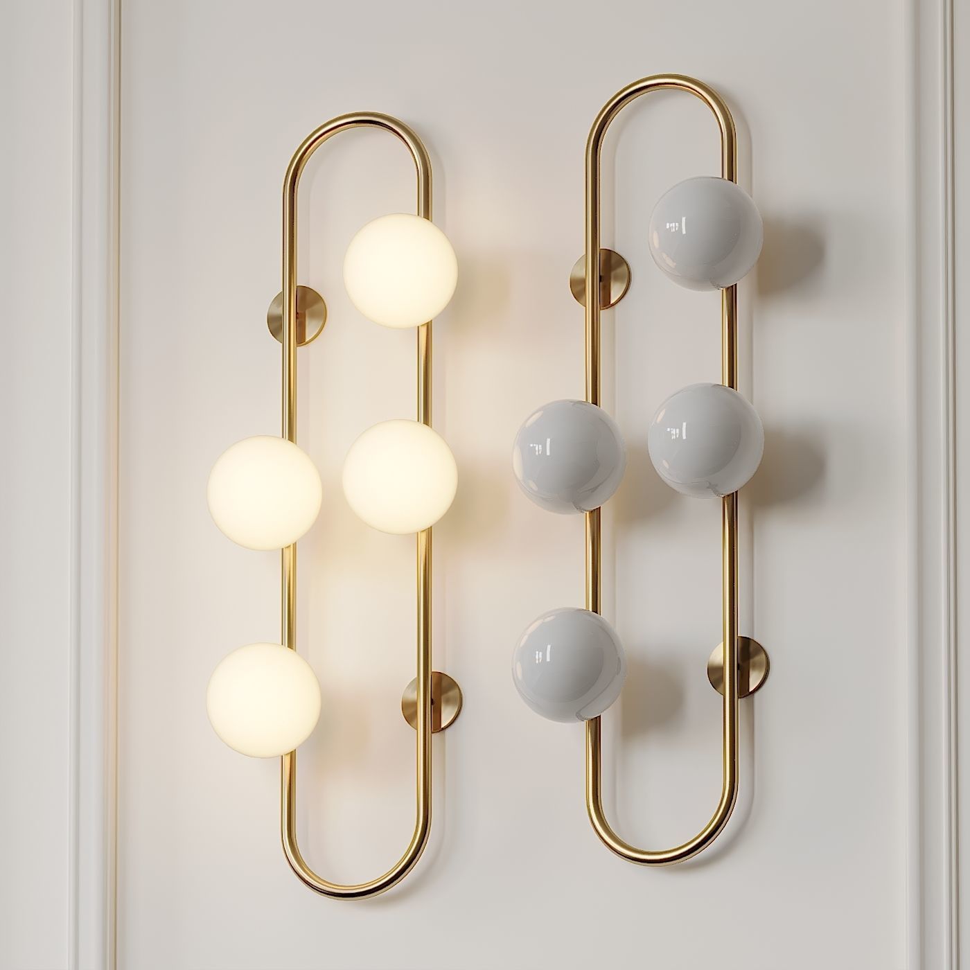 Nordic Creative Glass Ball Wall Lamp 3D model_6