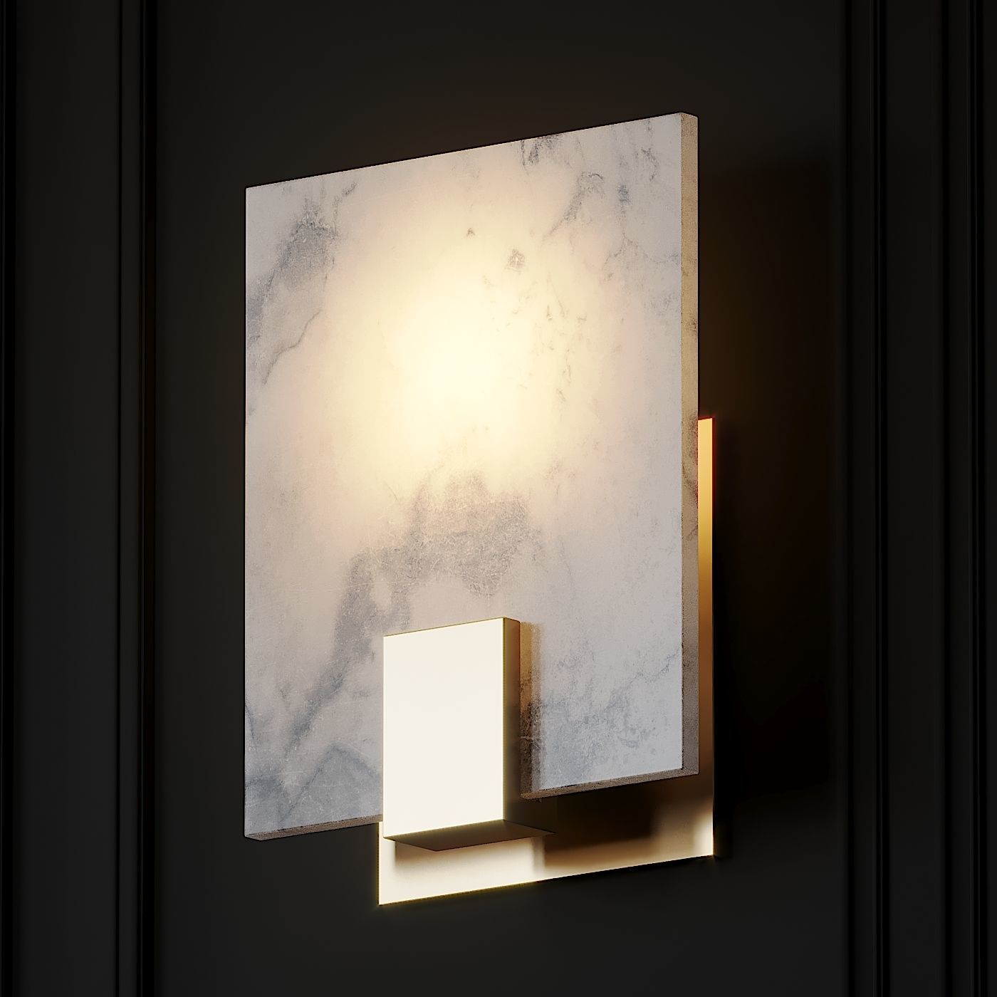 Marble Nordic Wall Lamp 3D model_2