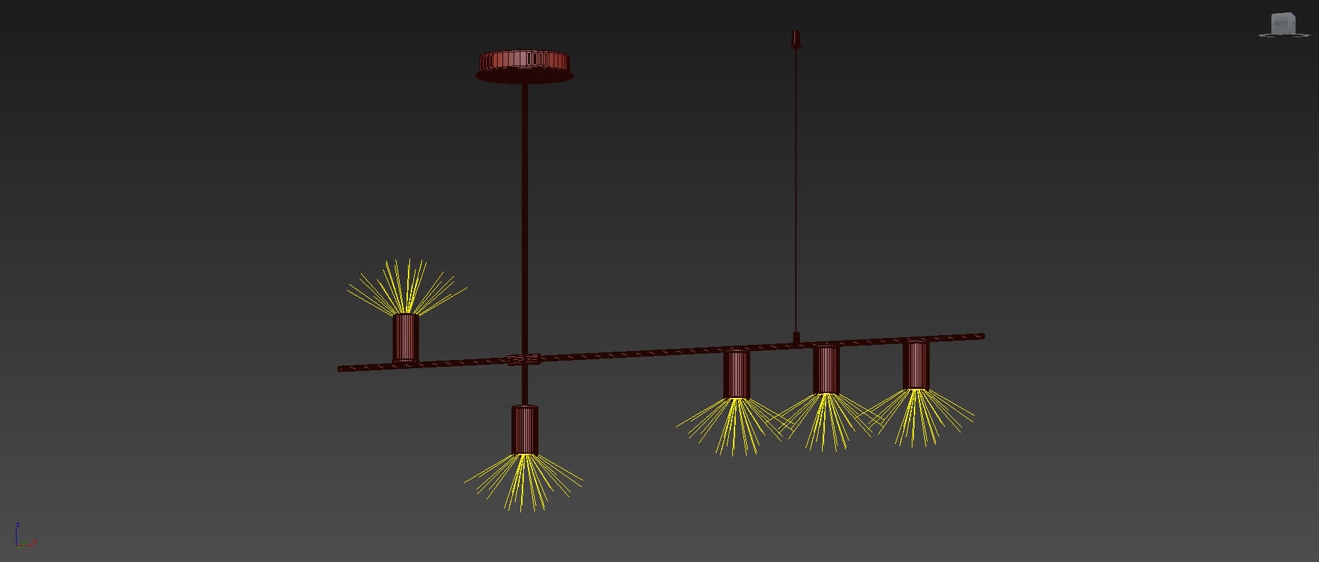 Nordic Light Luxury Long Chandelier 3D model_8