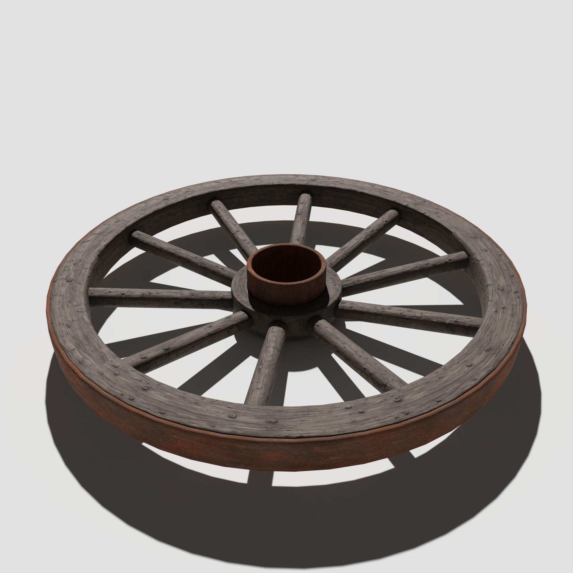 Cart Wheel 3D model_2