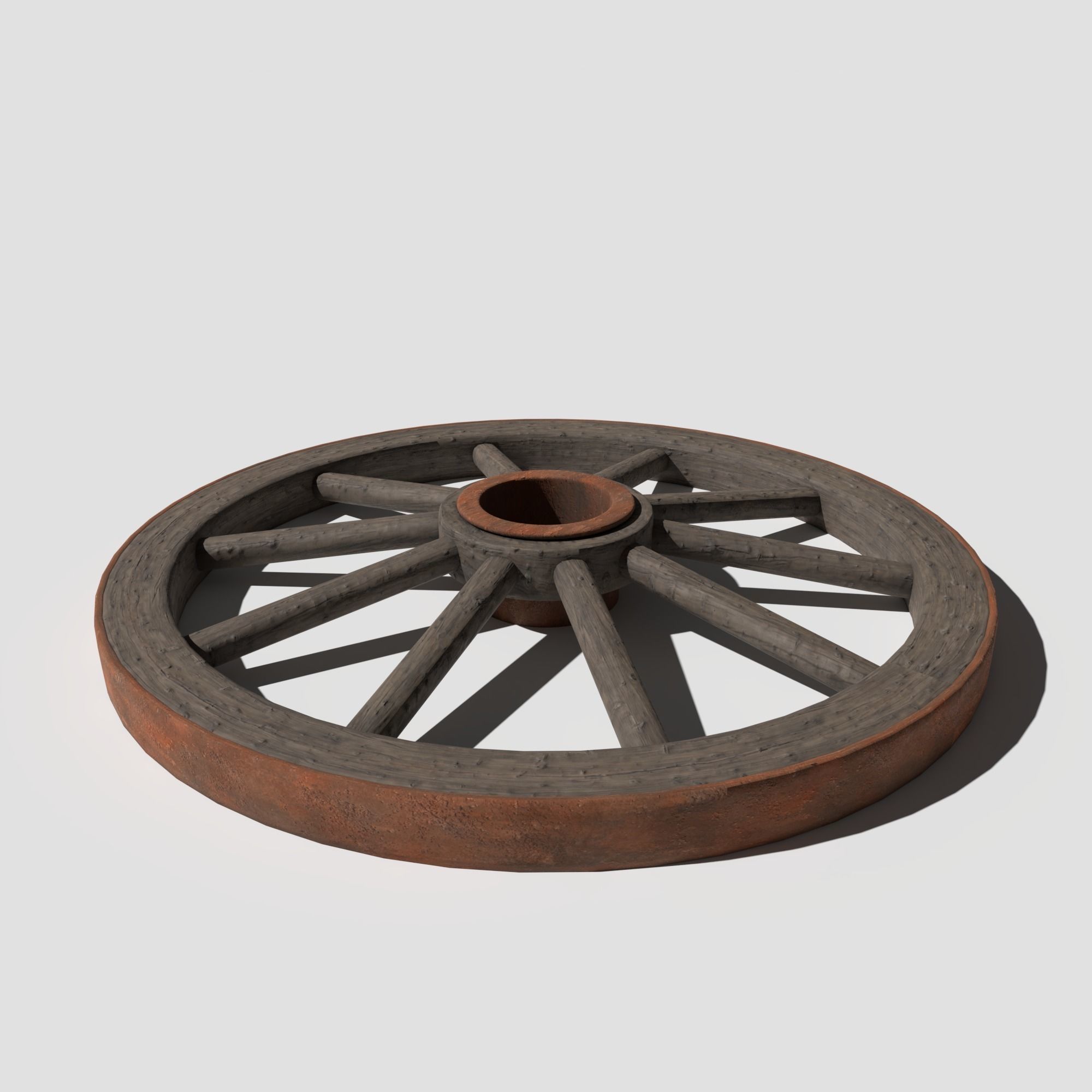 Cart Wheel 3D model_7