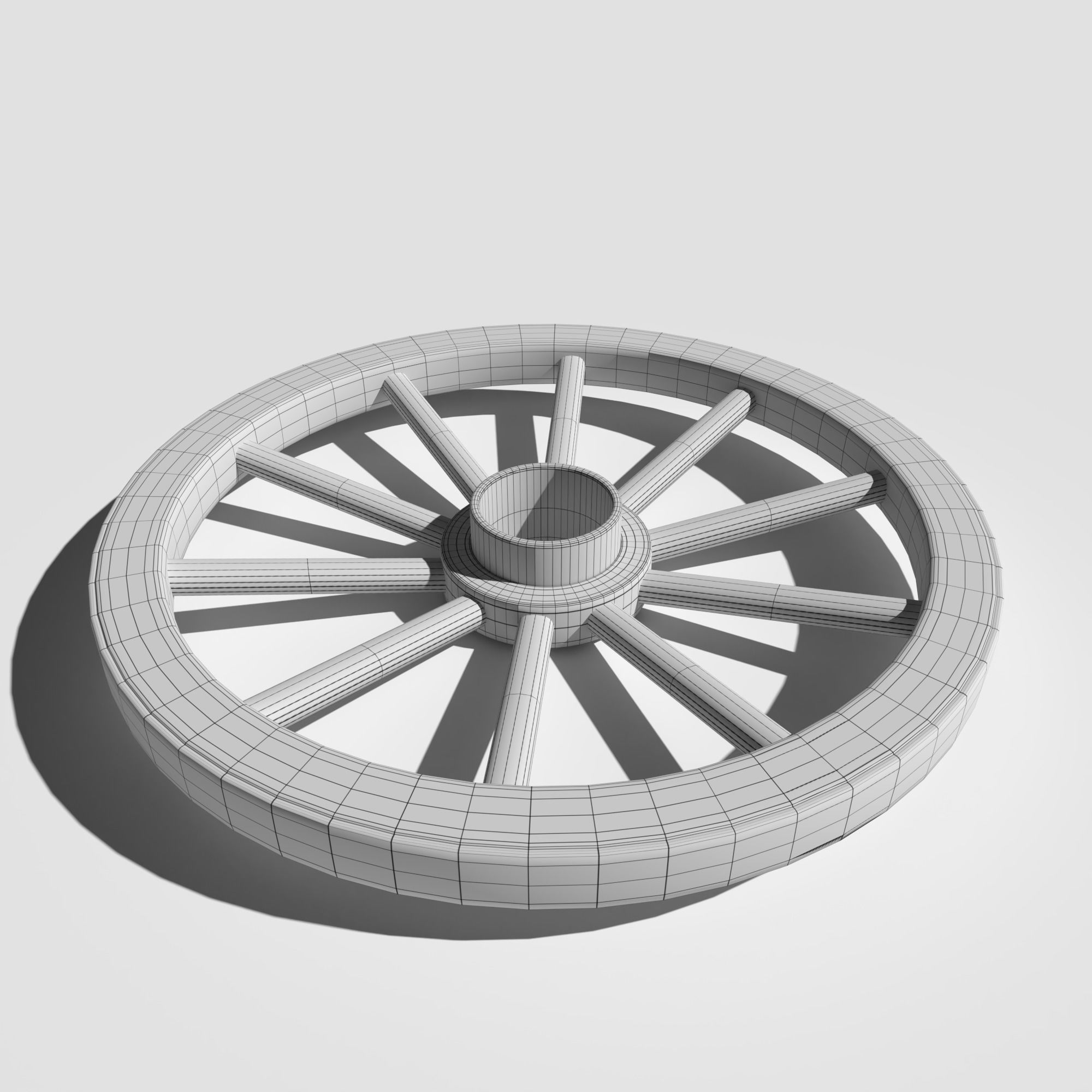 Cart Wheel 3D model_12
