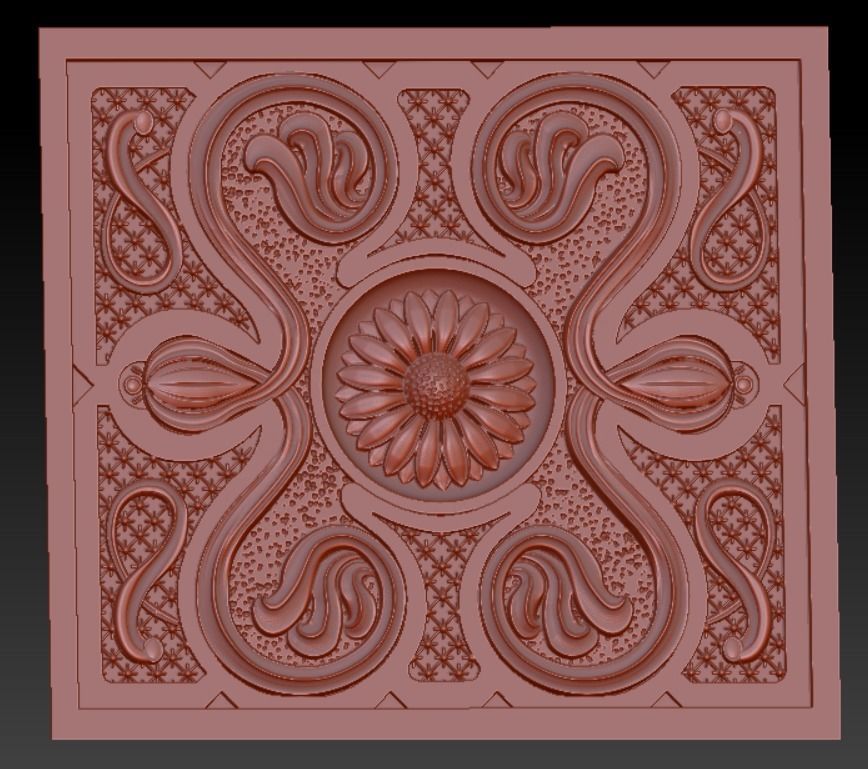 Decorative panel STL 3D print model_1