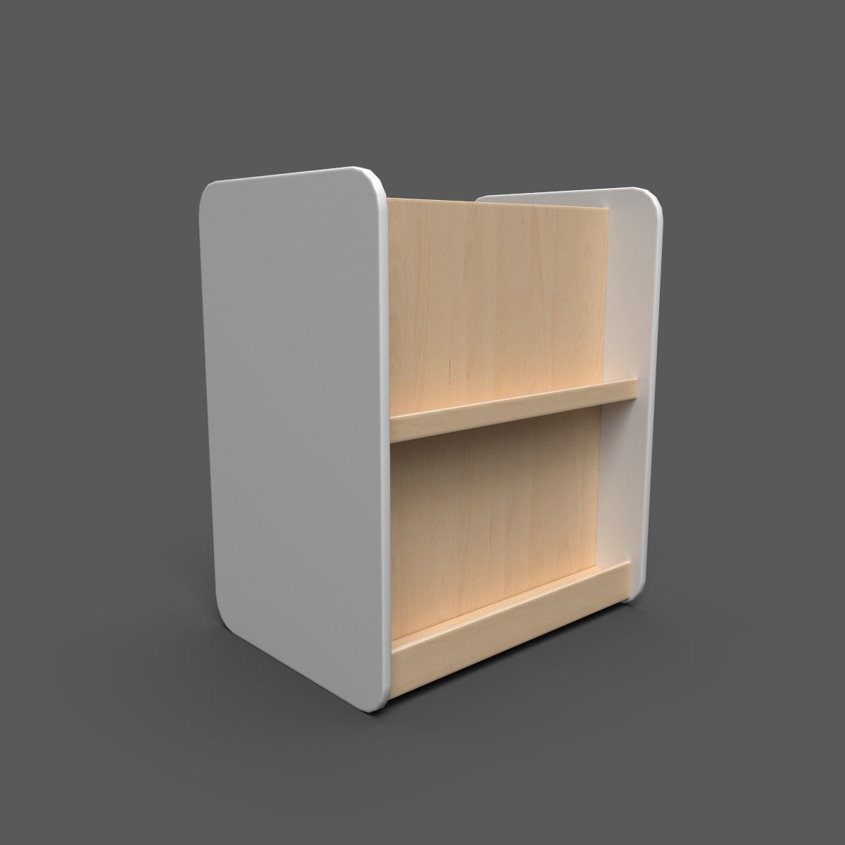 Medium Shelf White Low-poly 3D model_2