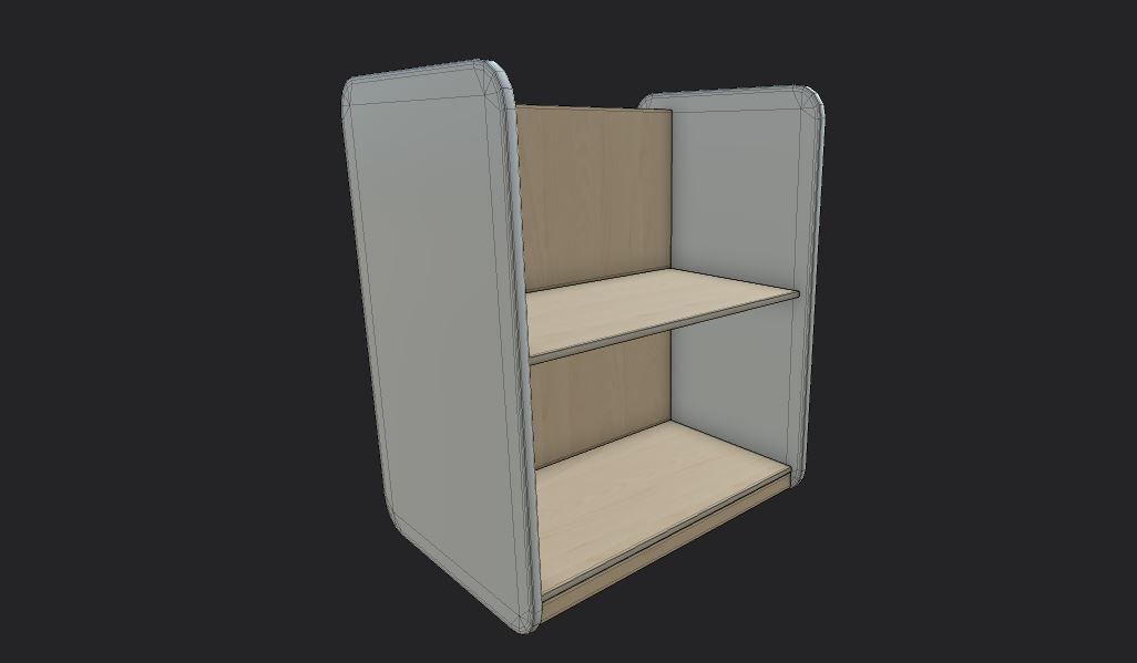 Medium Shelf White Low-poly 3D model_4
