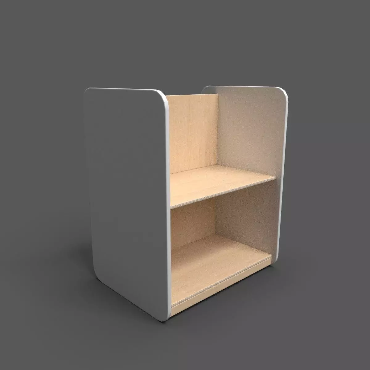 Medium Shelf White Low-poly 3D model_0