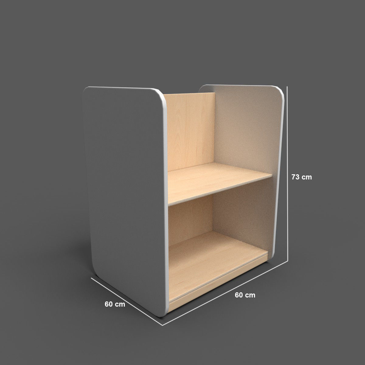 Medium Shelf White Low-poly 3D model_3