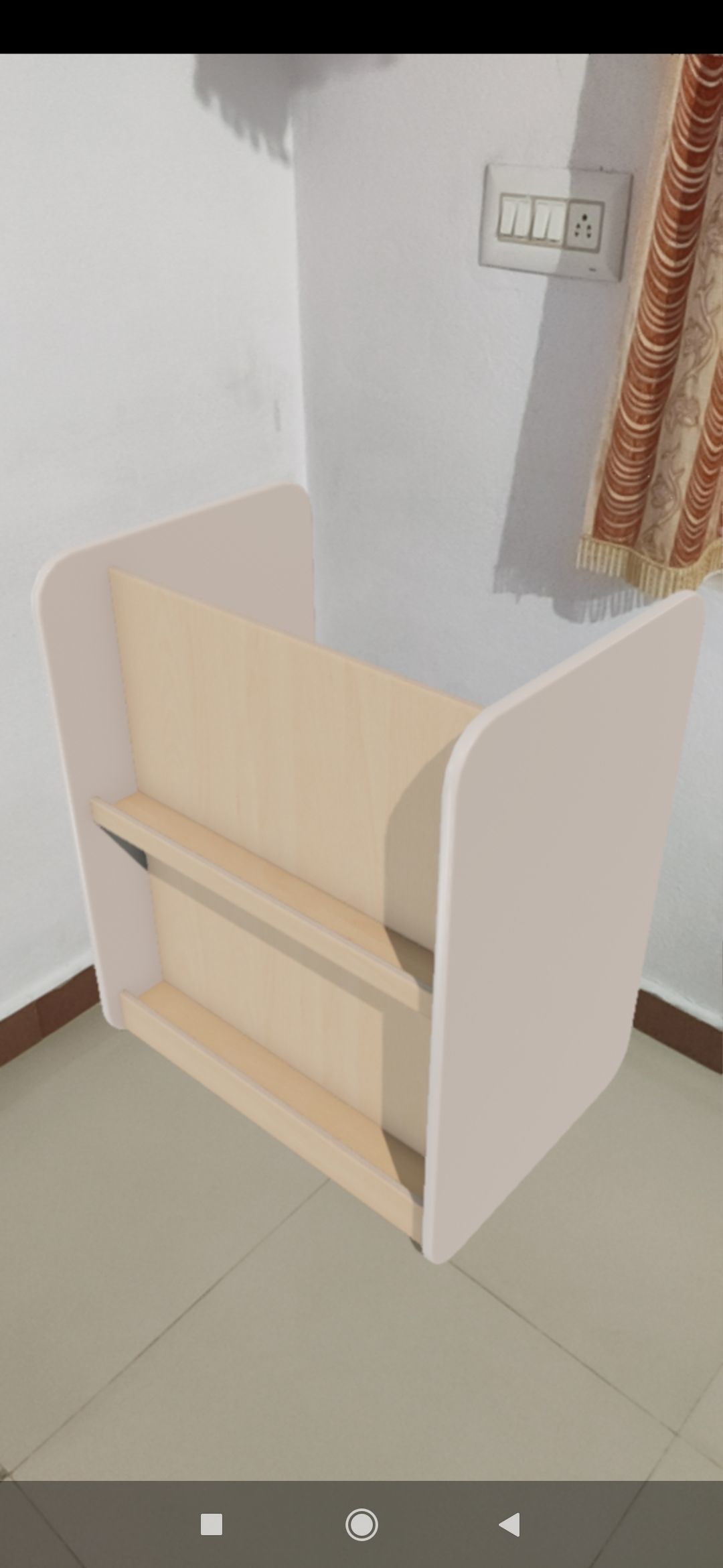 Medium Shelf White Low-poly 3D model_6