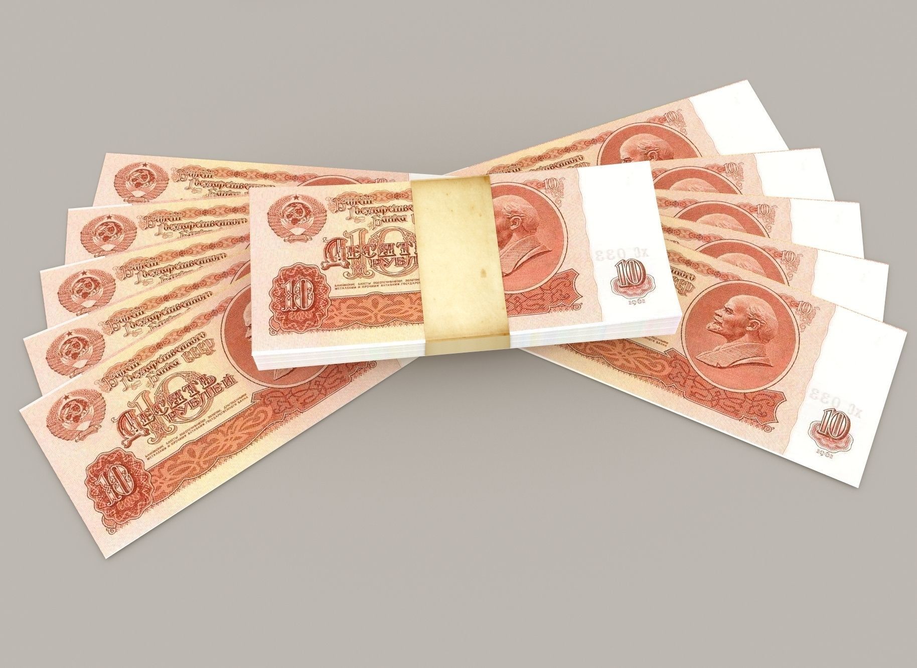 USSR rubles 3D model_7