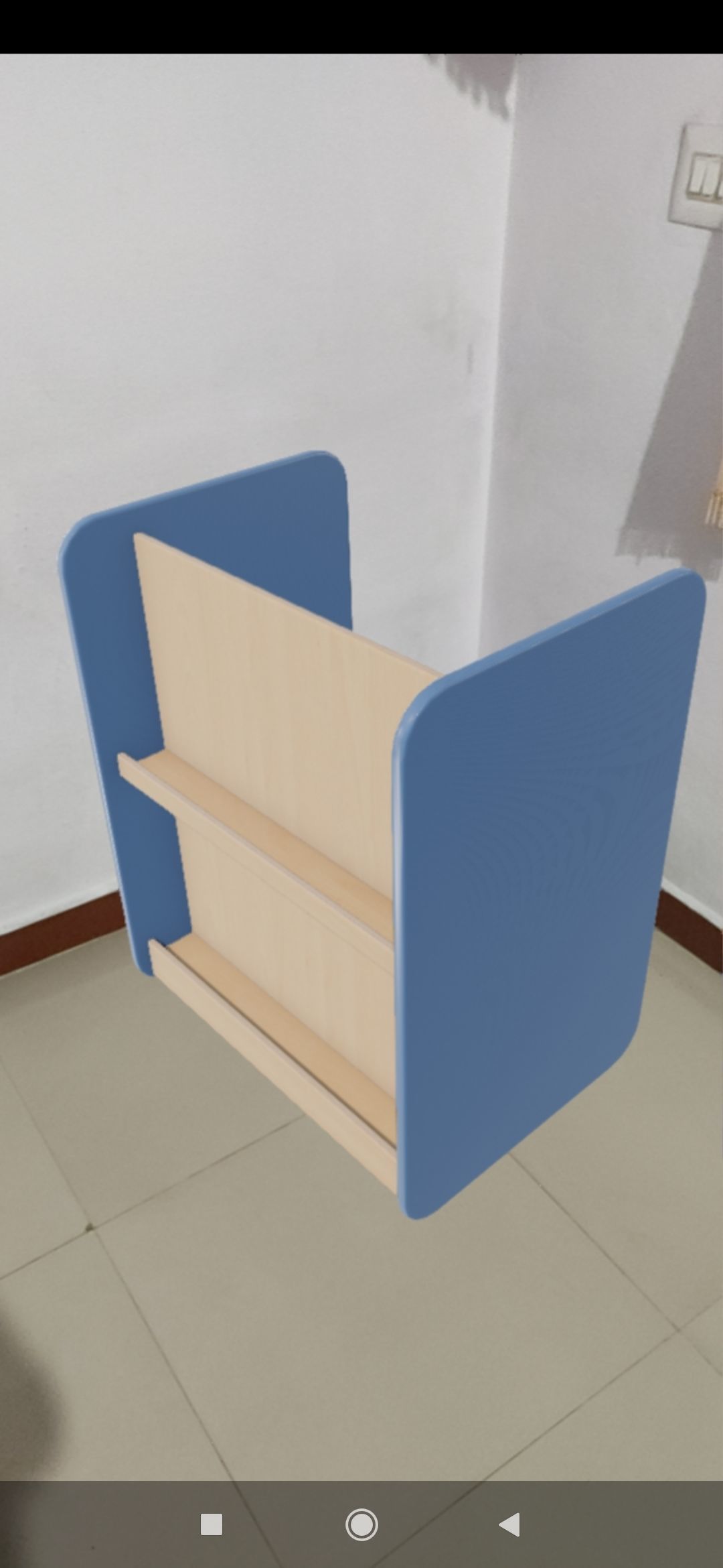 Medium Shelf Blue Low-poly 3D model_5
