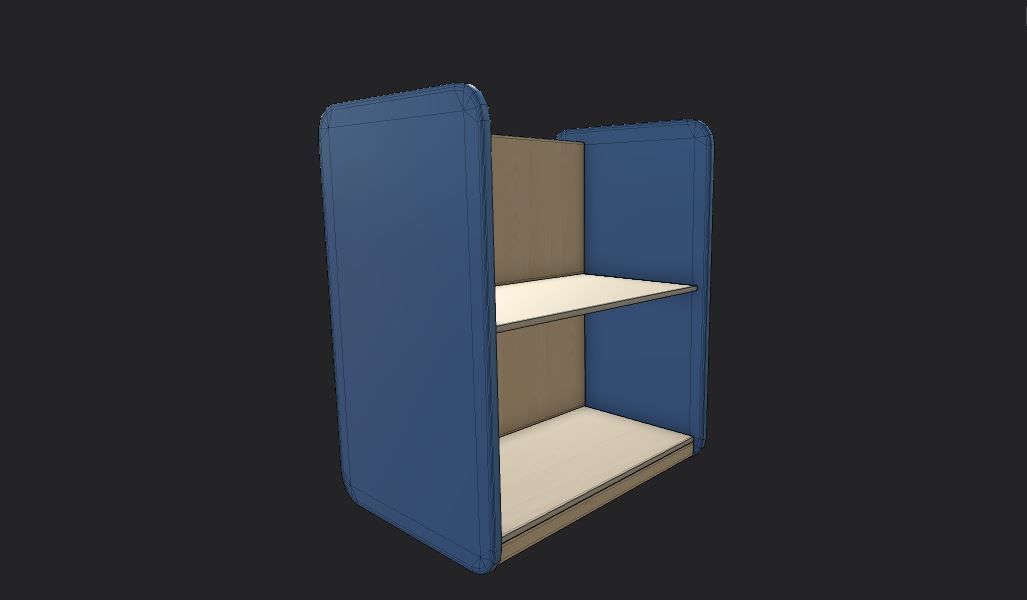 Medium Shelf Blue Low-poly 3D model_4