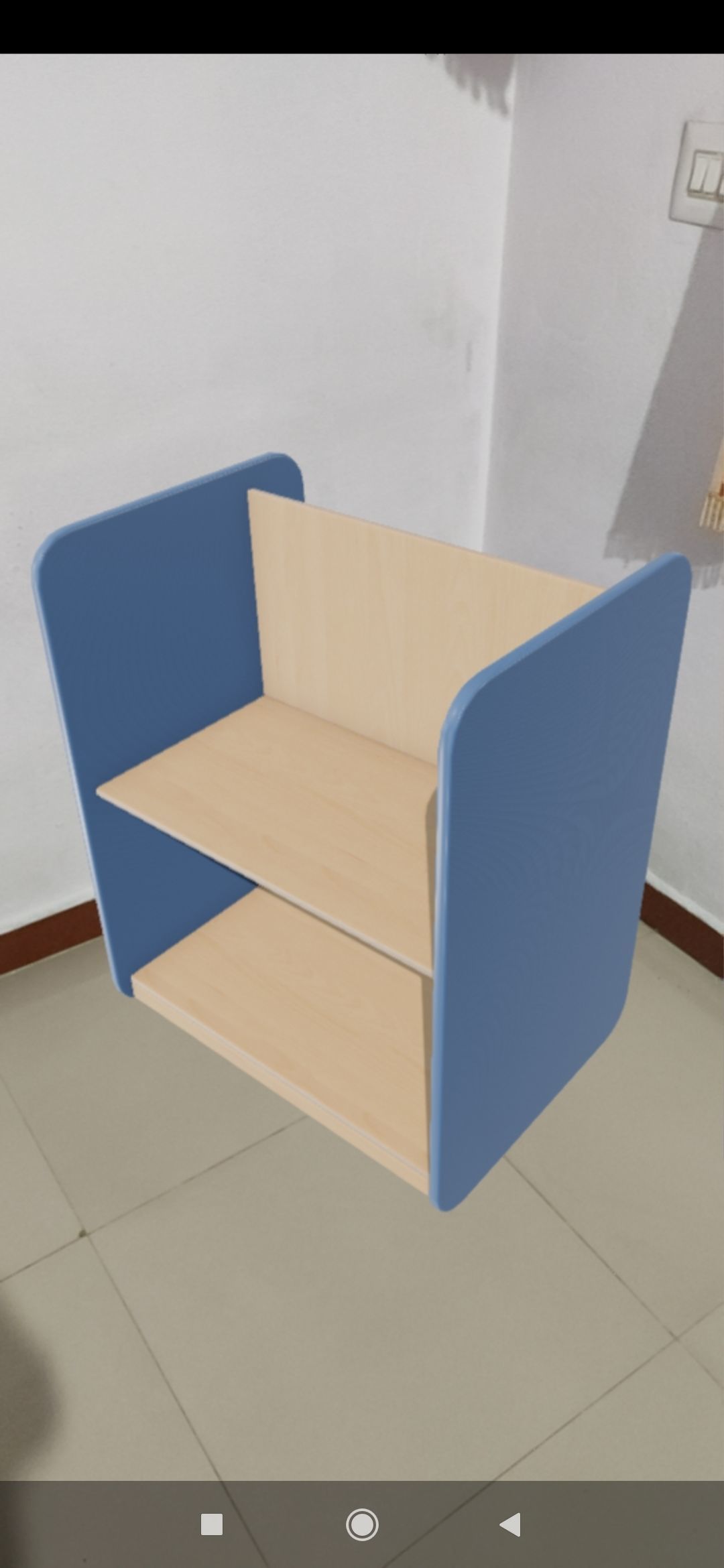 Medium Shelf Blue Low-poly 3D model_6