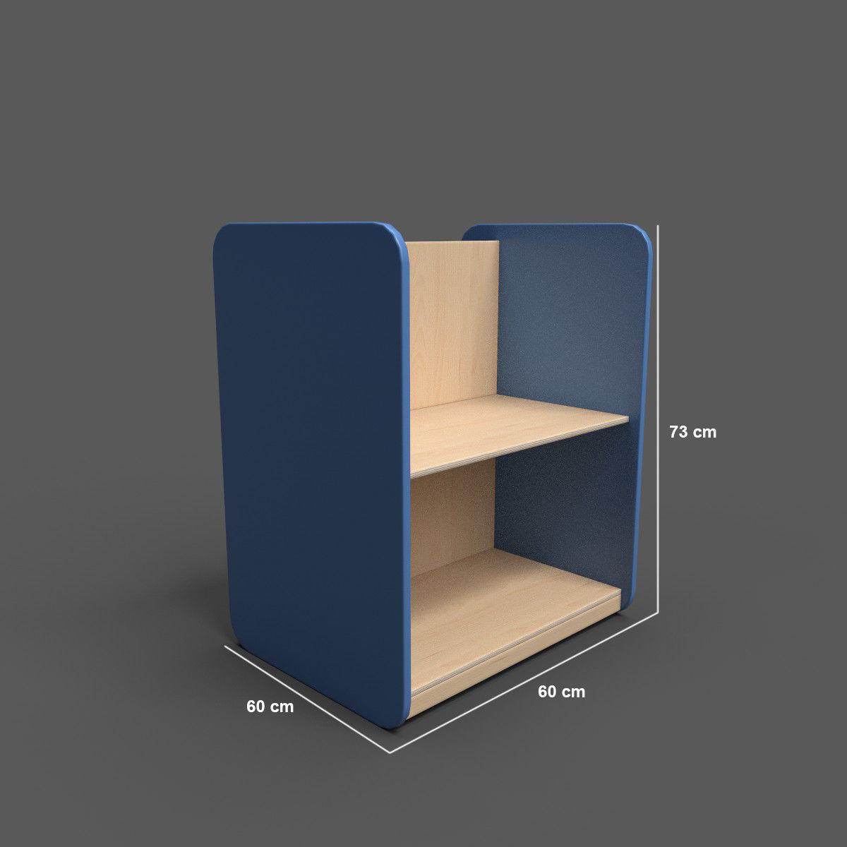 Medium Shelf Blue Low-poly 3D model_3