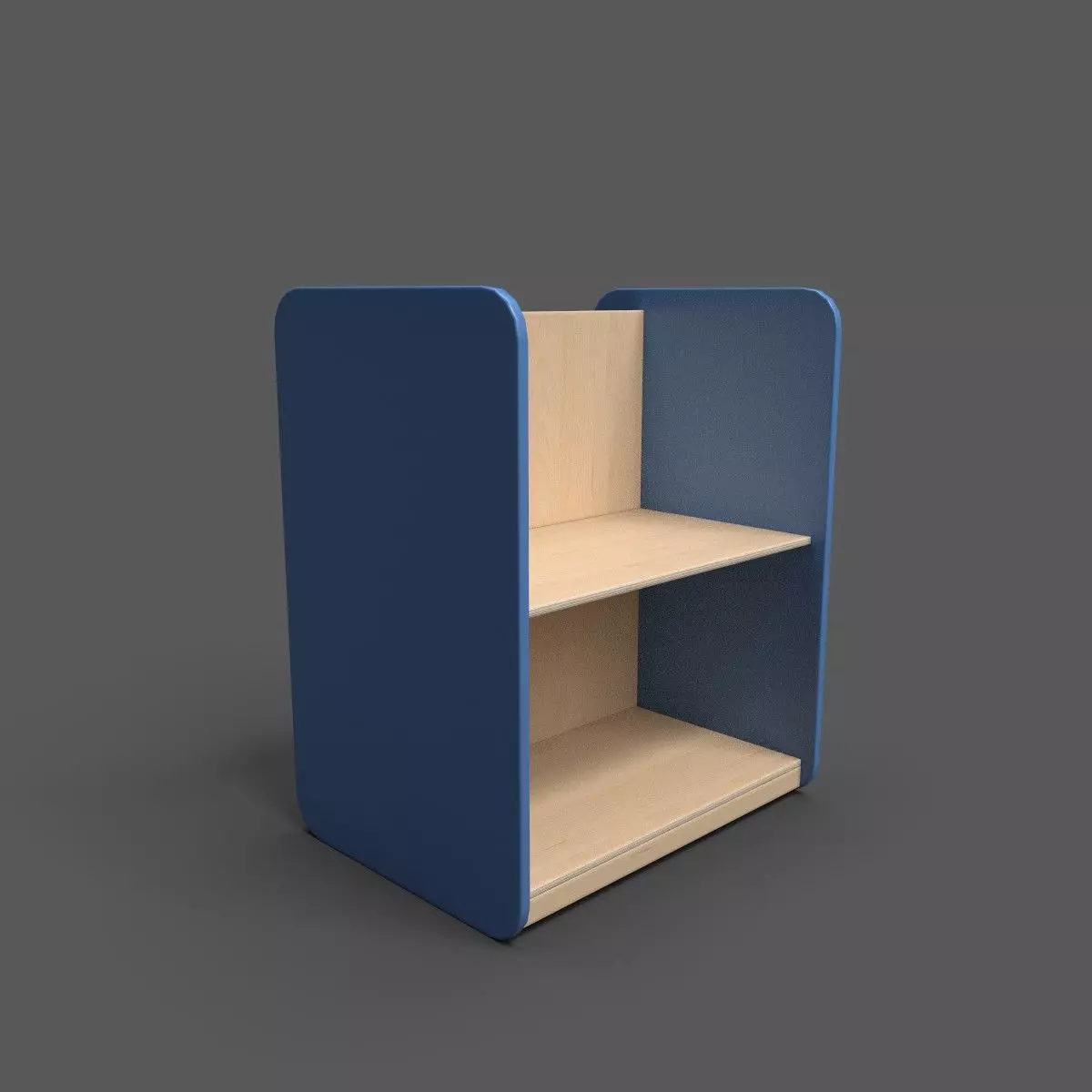 Medium Shelf Blue Low-poly 3D model_0