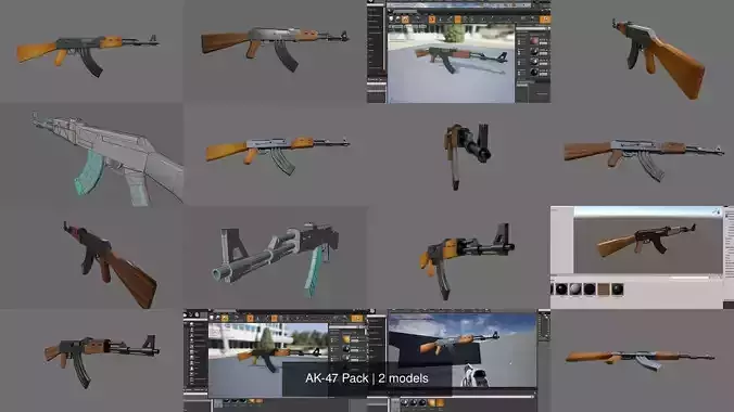 AK-47 Pack 3D Model Collection