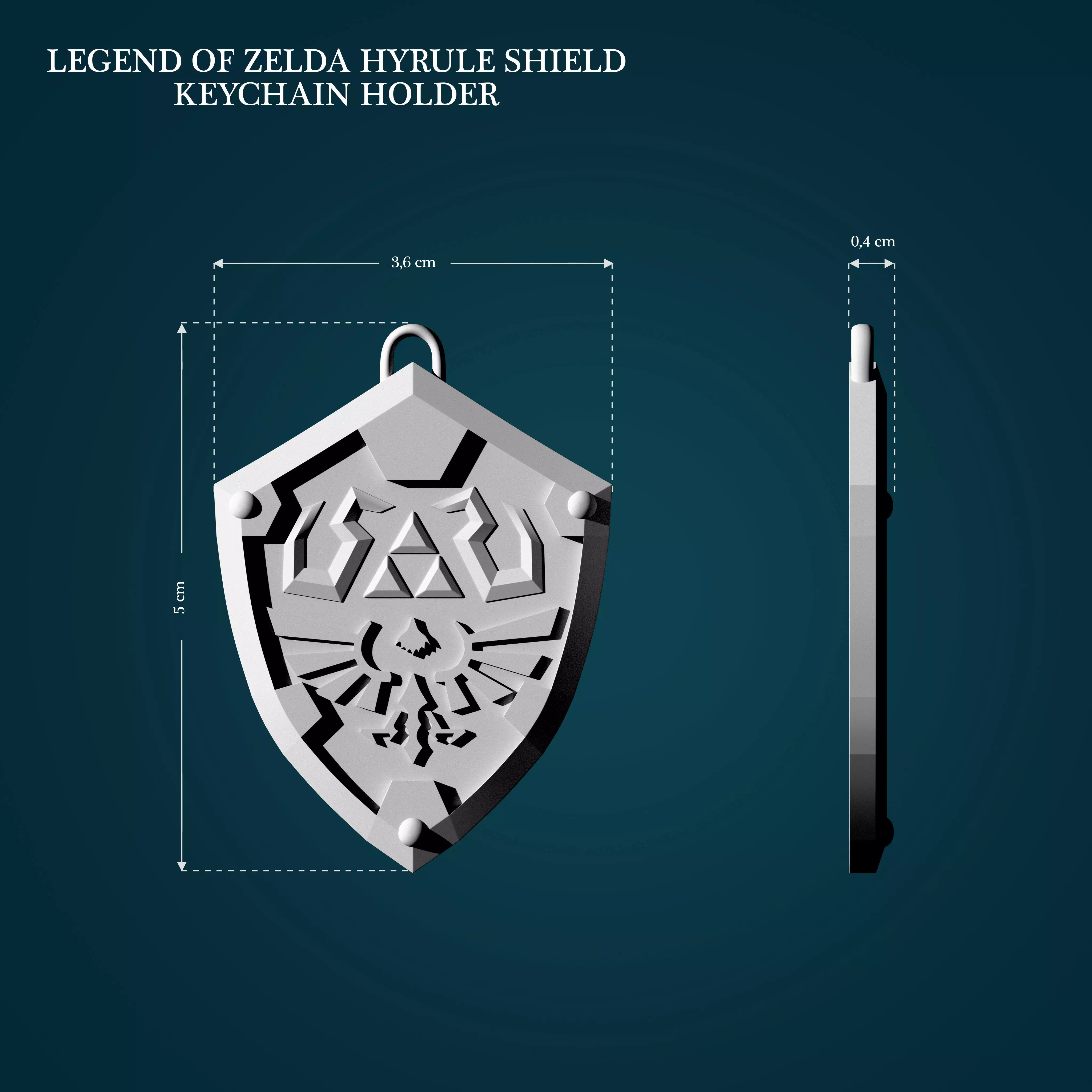 Hyrule Shield Keychain Holder from Legend Of Zelda 3D print model
