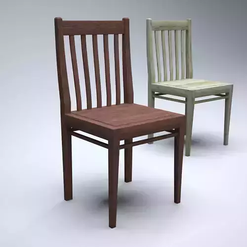 Classic Wooden Kitchen Chair High-Poly 