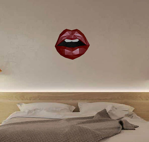 lips papercraft template 3D print model