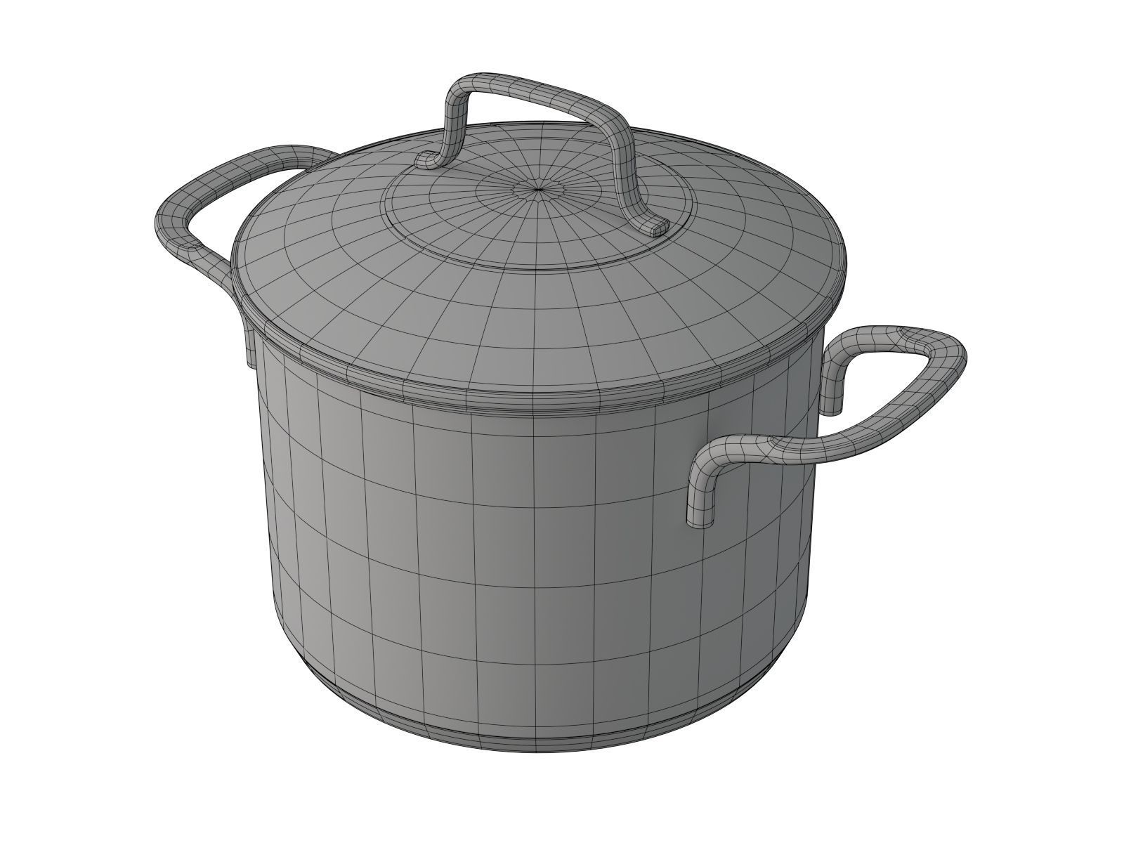 Stainless Cooking Pots with Glass Covers 3D model_4