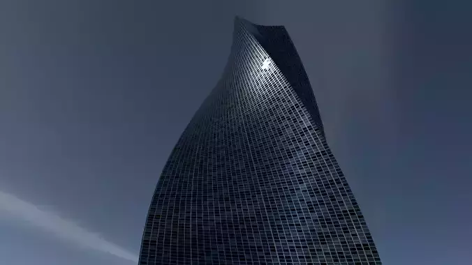 Steel and Glass Skyscraper 3D model