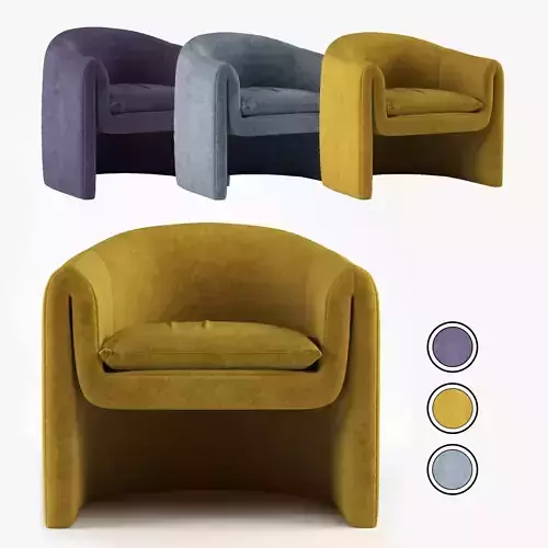 velvet sculptural chair