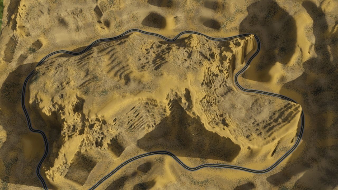 Circular road for the game landscape 3D model_2