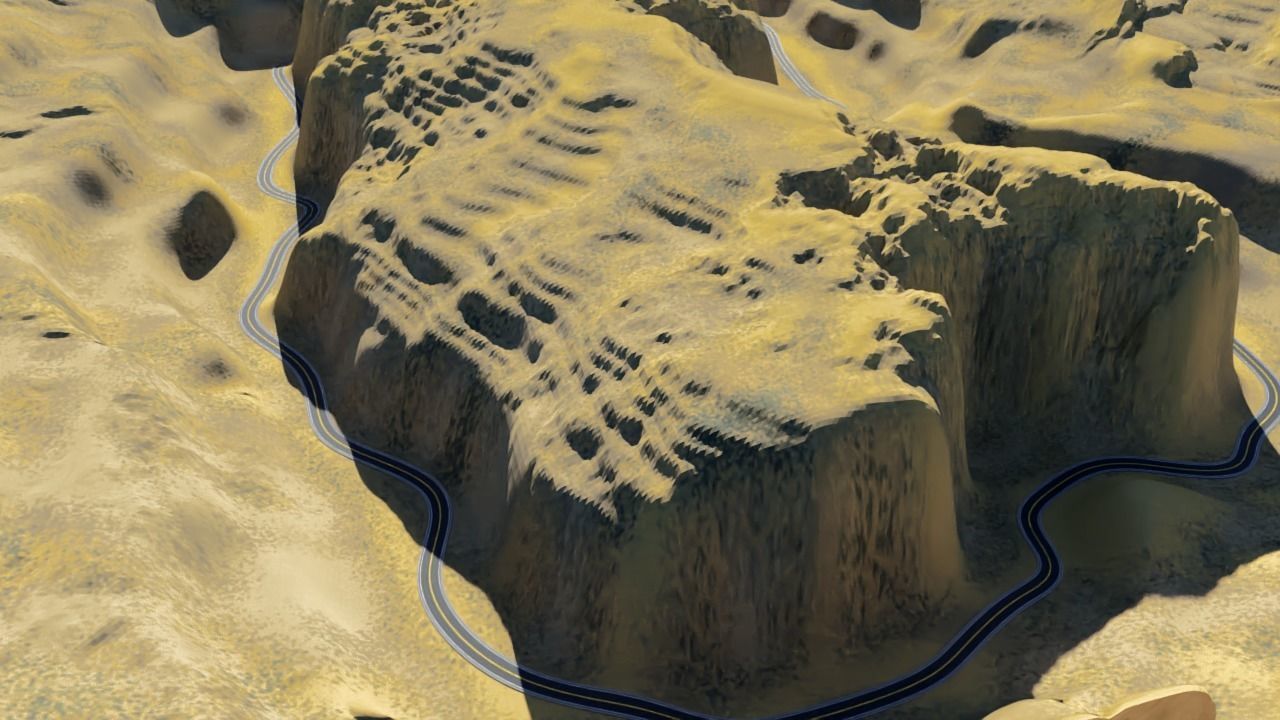 Circular road for the game landscape 3D model_3