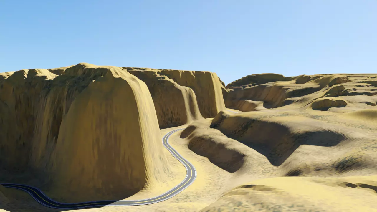 Circular road for the game landscape 3D model_0