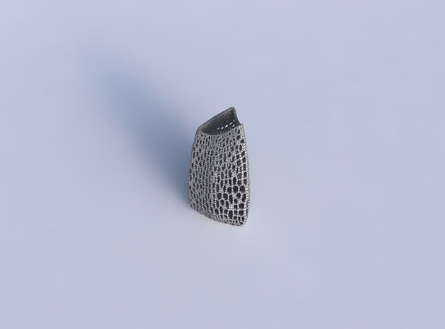 Vase curved tipping triangle 2 with dense organic lattice 3 3D print model_6