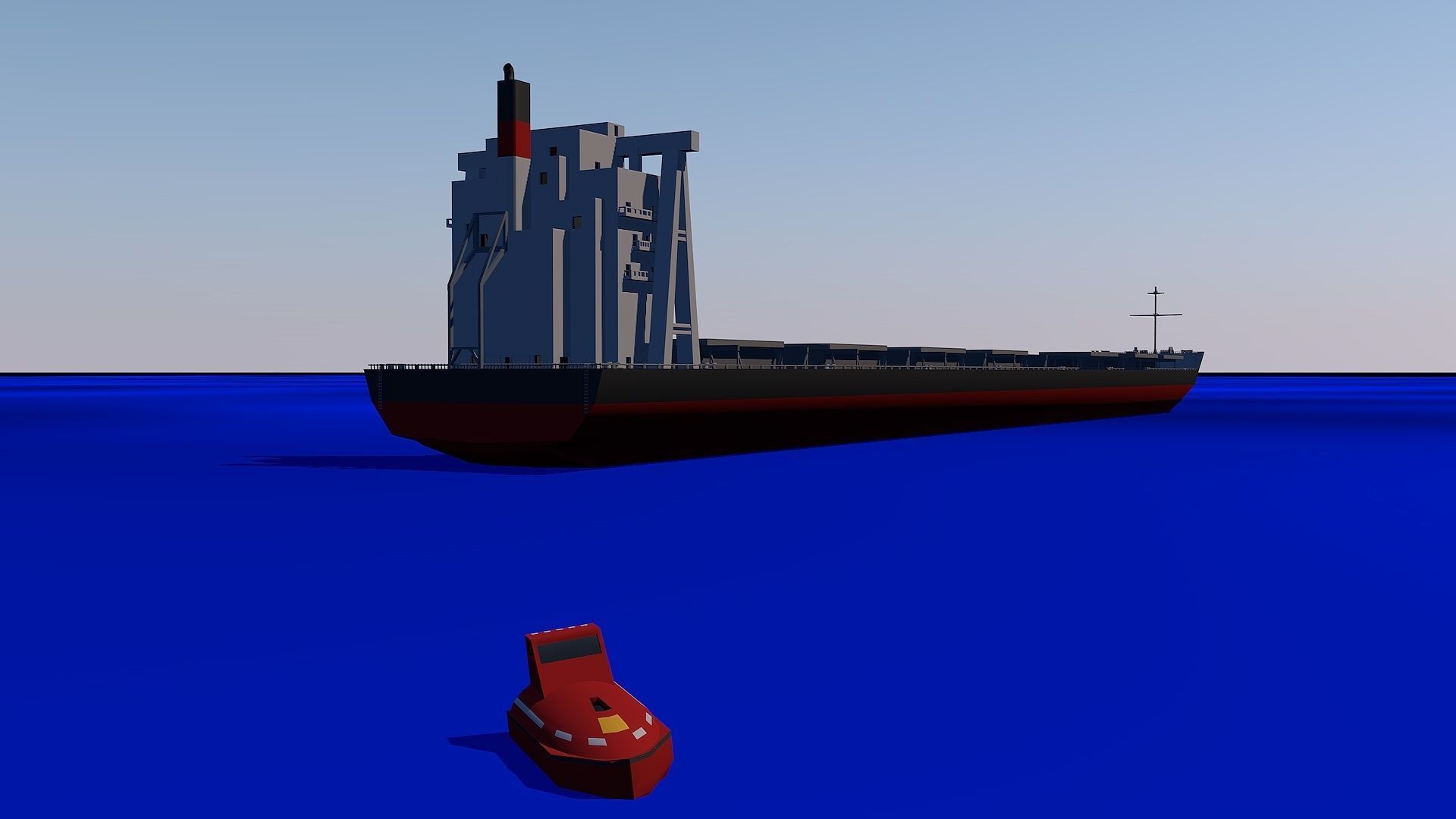 Cargo Ship  Low-poly 3D model_5