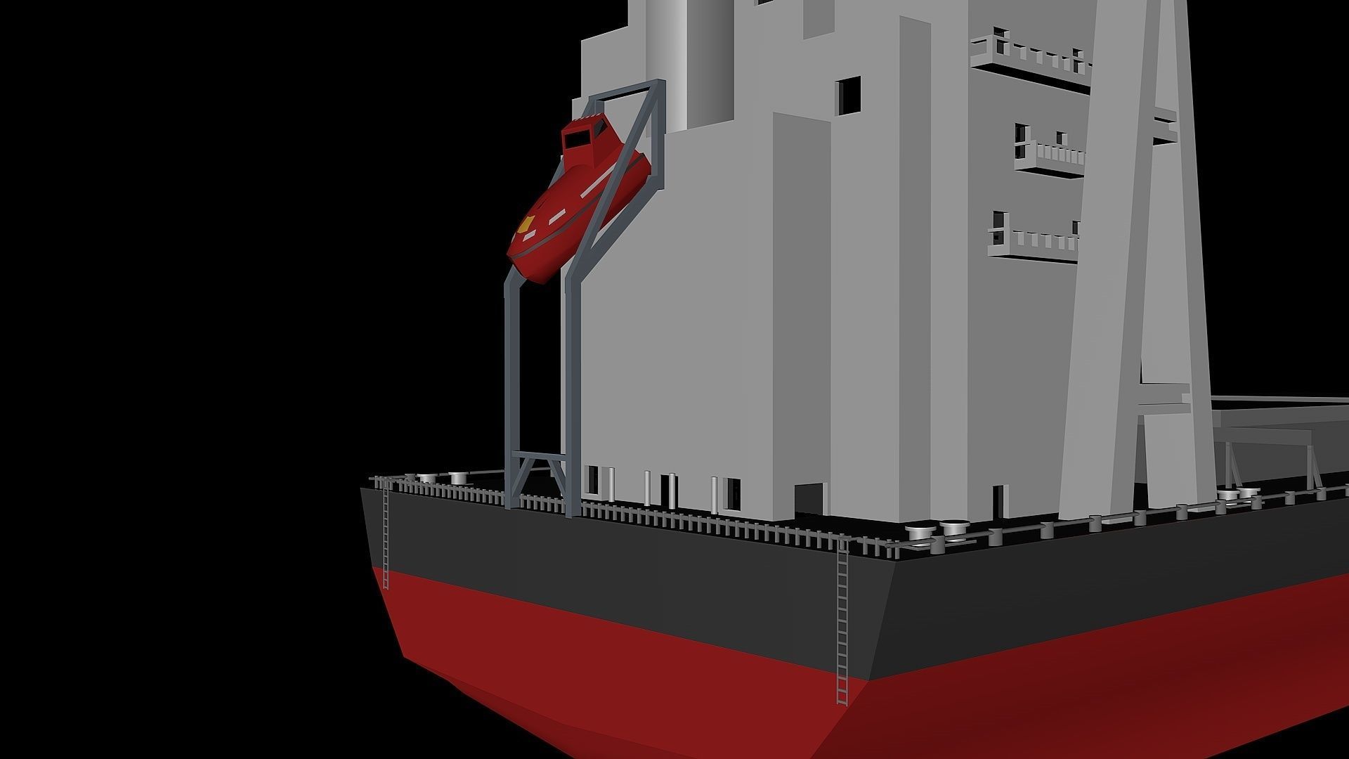 Cargo Ship  Low-poly 3D model_4