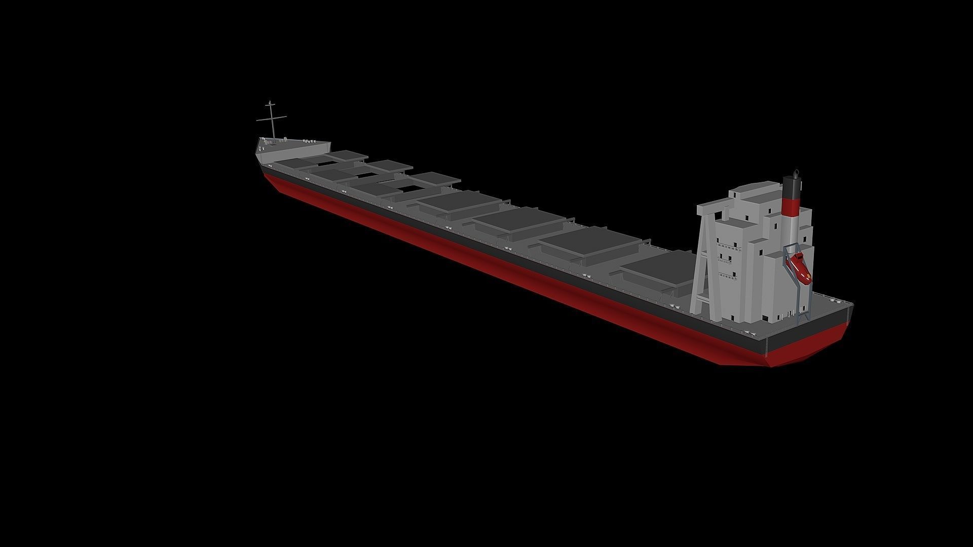 Cargo Ship  Low-poly 3D model_2