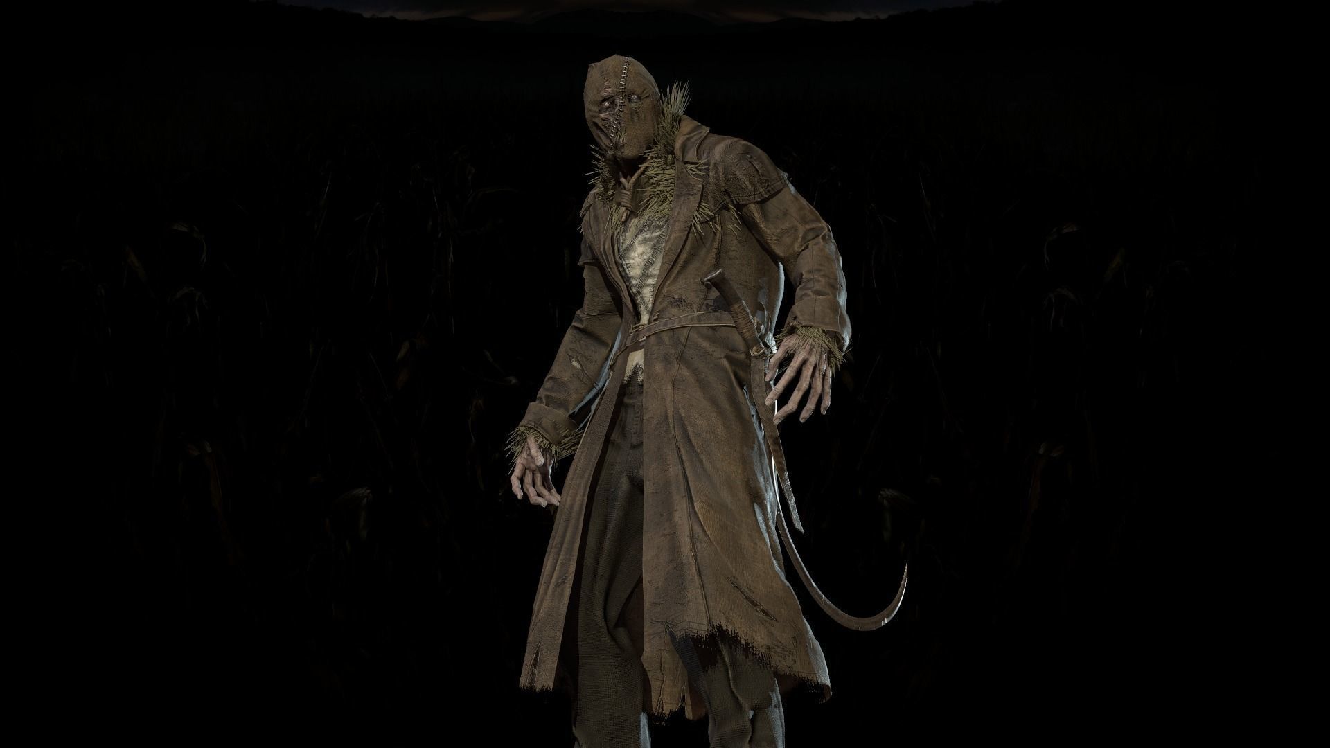 Scary scarecrow Low-poly 3D model_10