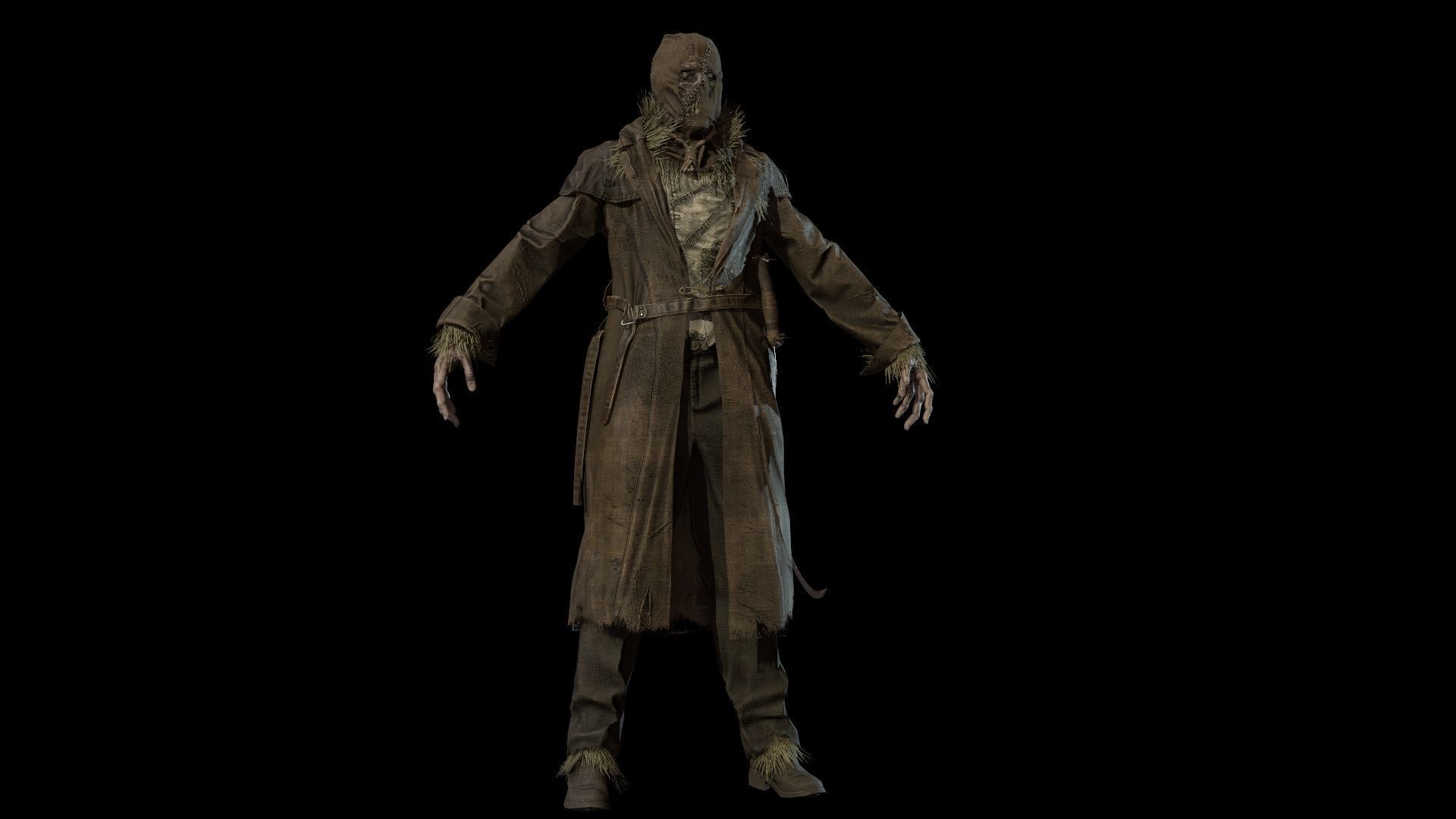 Scary scarecrow Low-poly 3D model_12