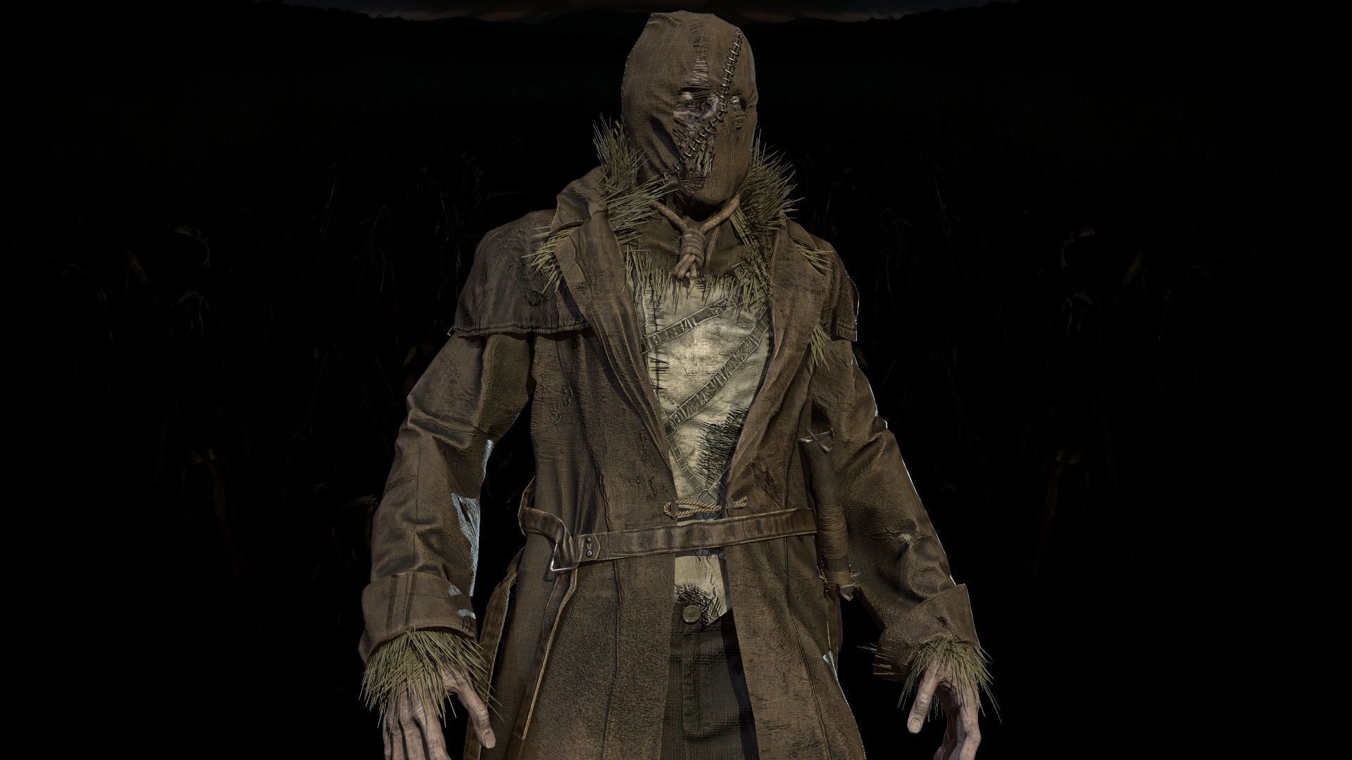 Scary scarecrow Low-poly 3D model_13