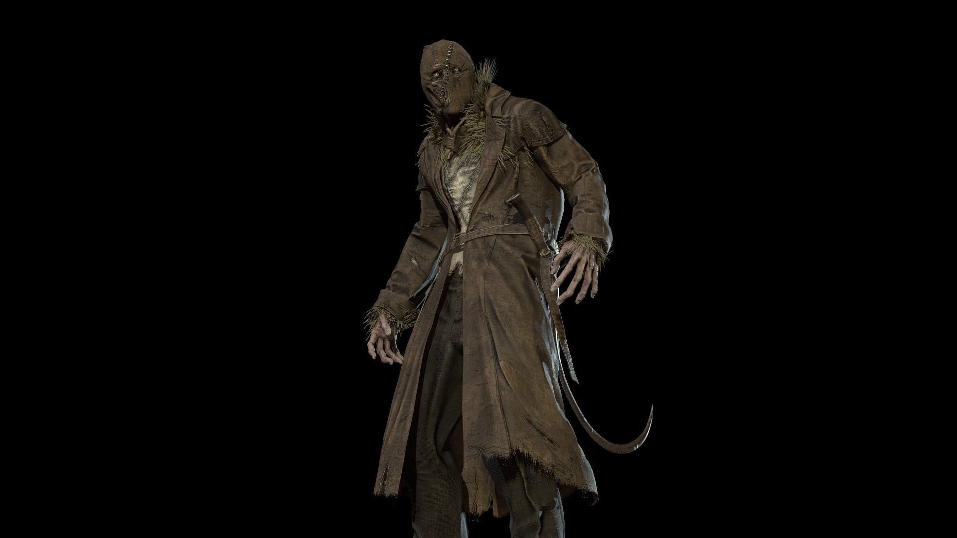 Scary scarecrow Low-poly 3D model_9