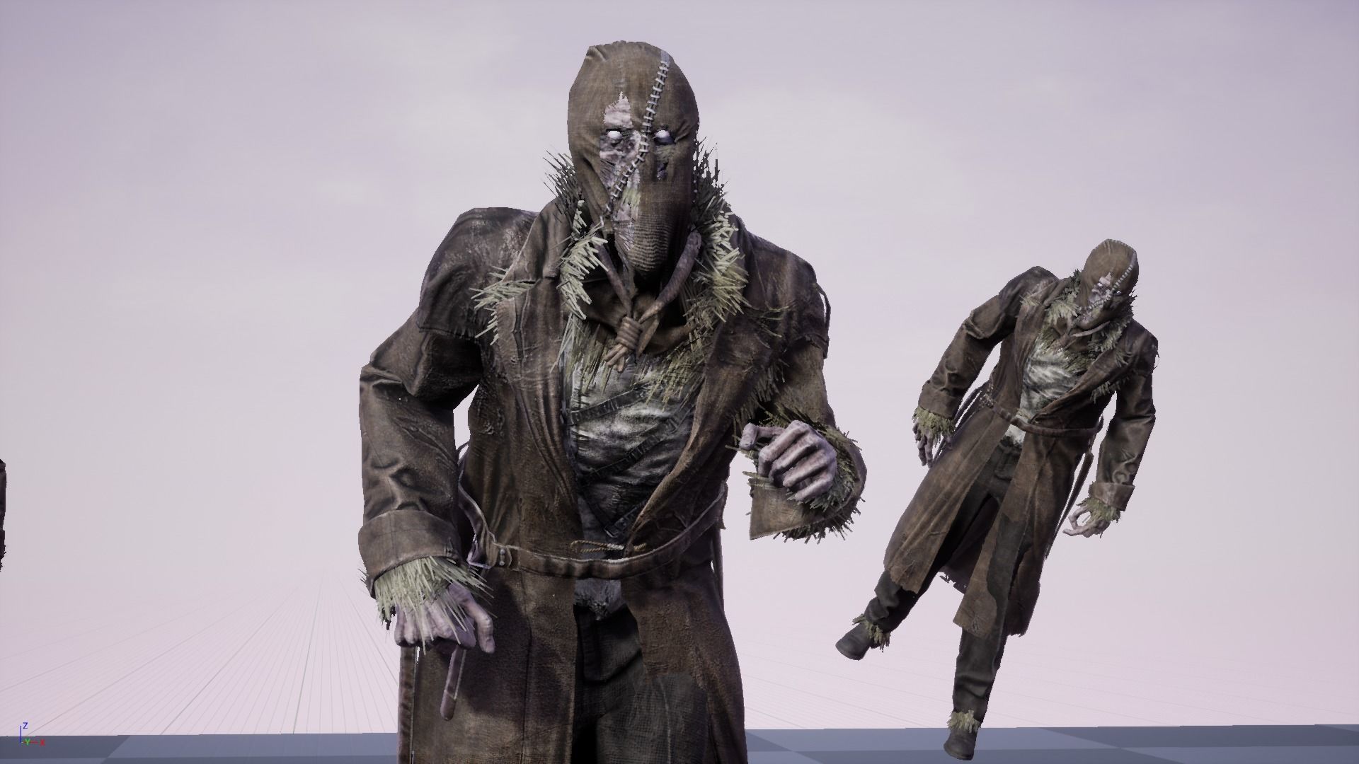 Scary scarecrow Low-poly 3D model_5