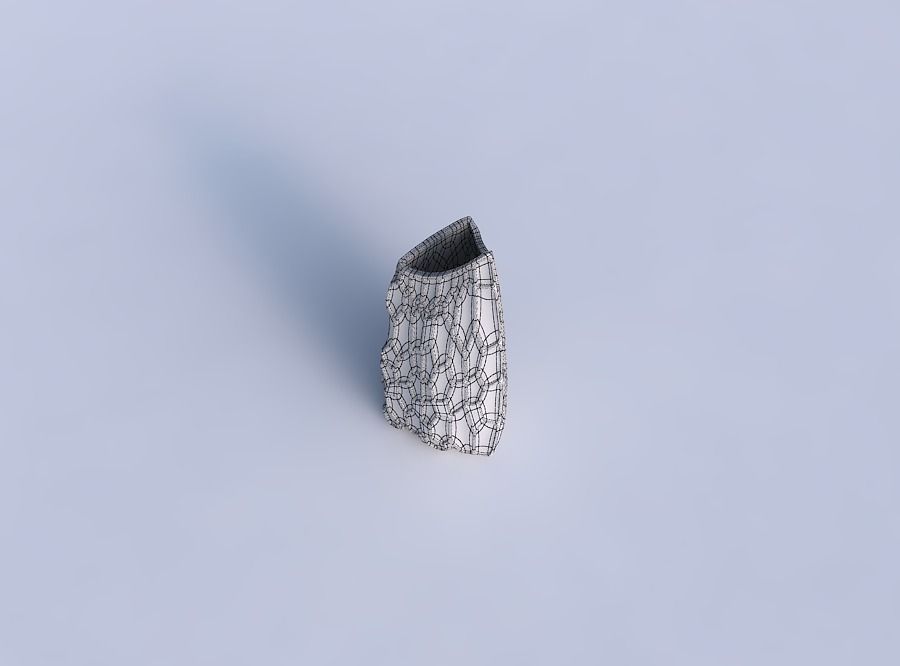 Vase curved tipping triangle 2 with organic dents 3D print model_6