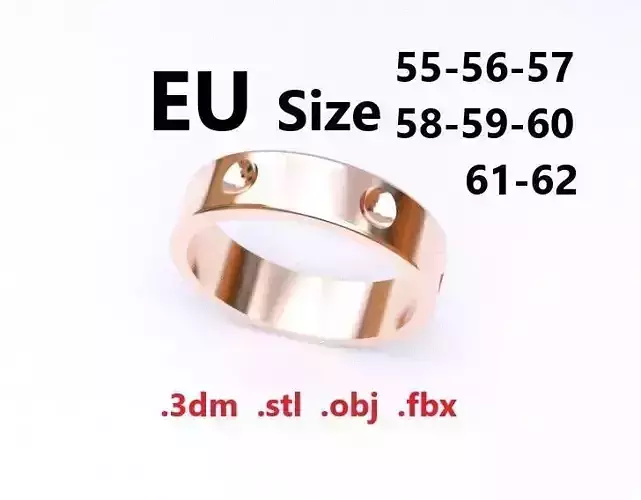 Model 154 Louis Vuitton LV EU Size Ring 3D print model
