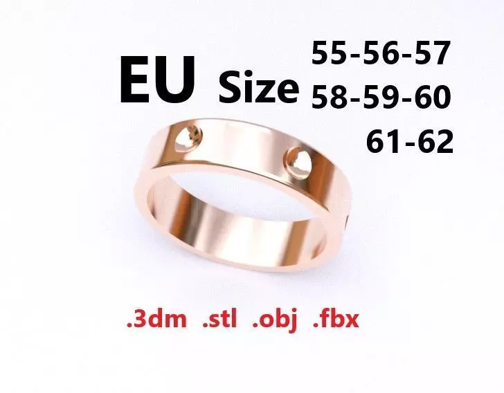 Model 154 Louis Vuitton LV EU Size Ring 3D print model