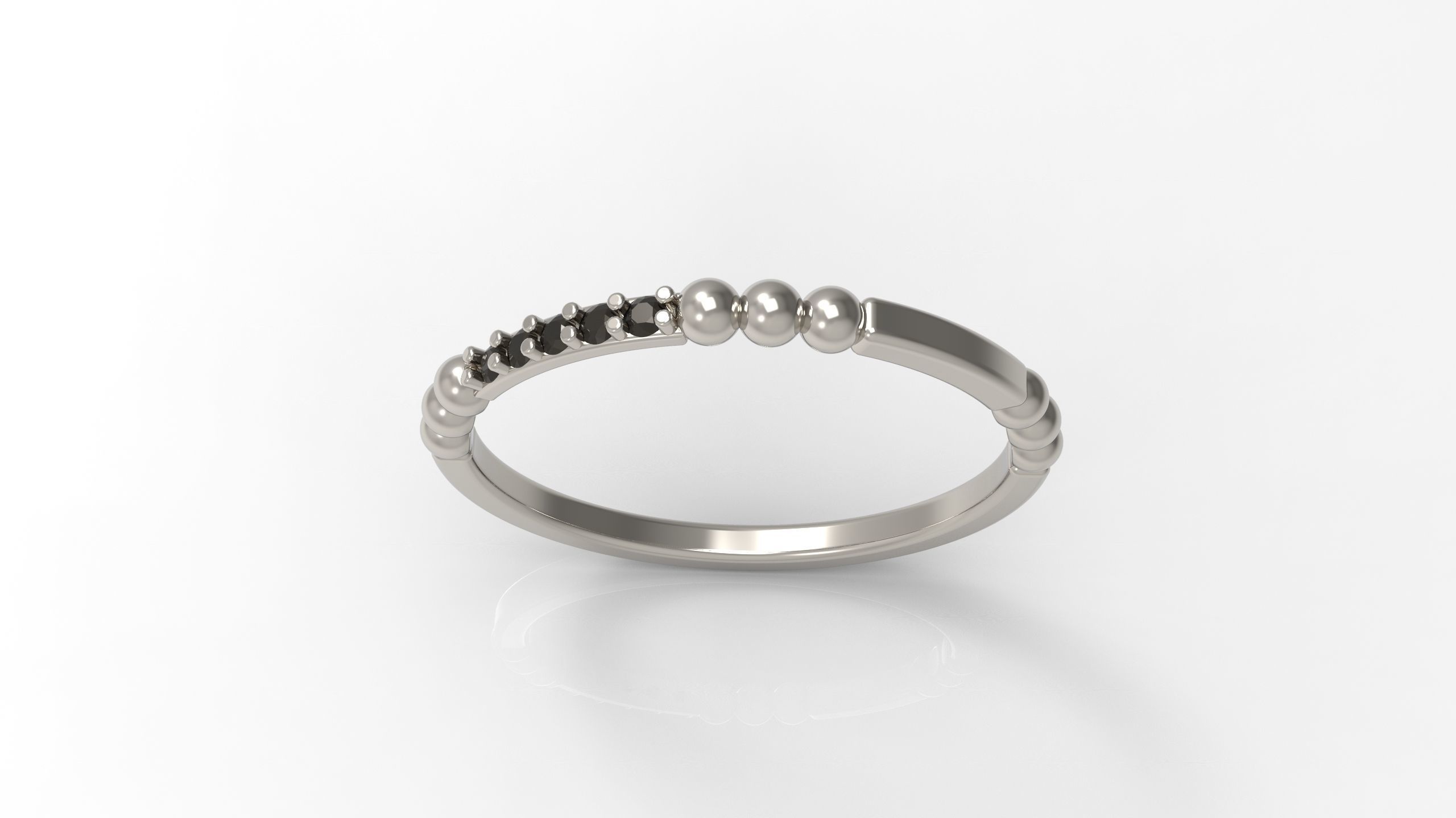 Engagement 1 row ring 13 3D print model_4